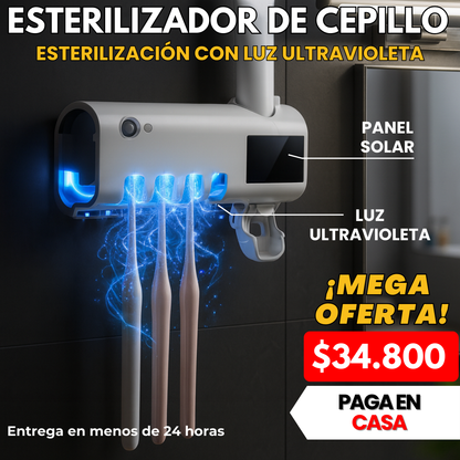 Porta cepillo solar esterilizador