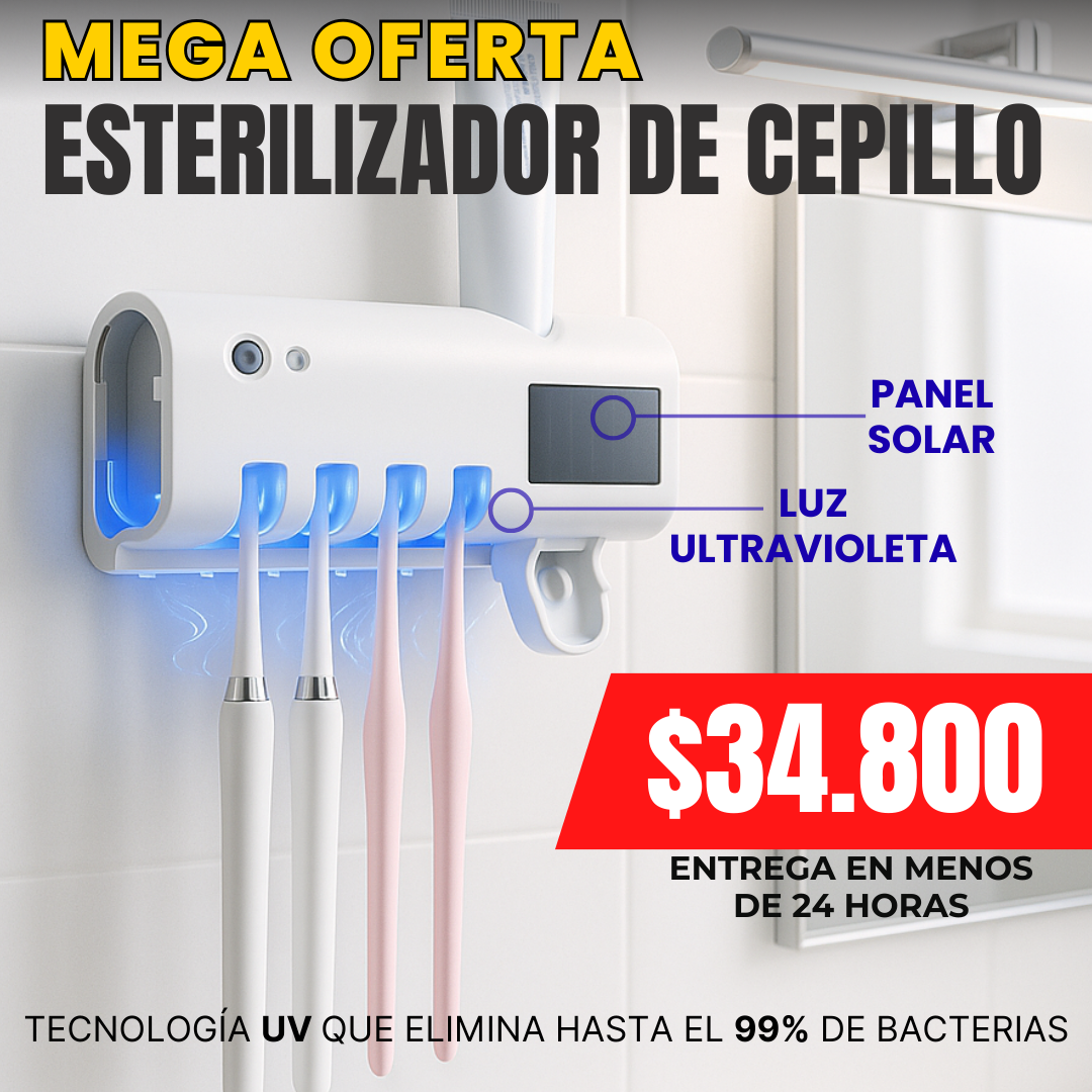 Porta cepillo solar esterilizador
