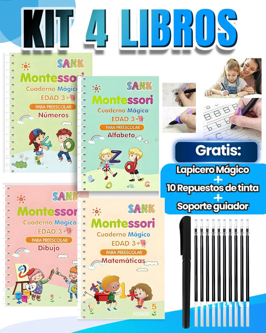 KIT DE 4 LIBROS CON TINTA MÁGICA 📚