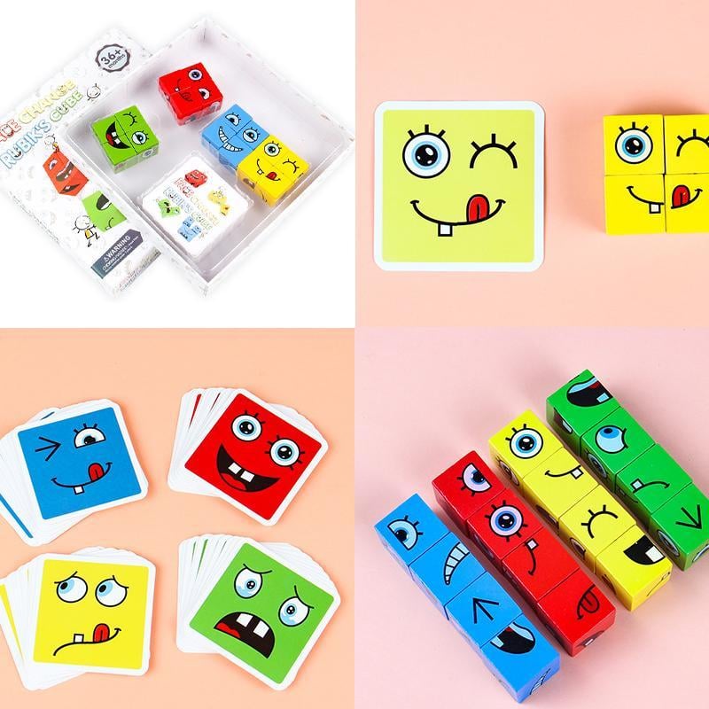 Puzzle de cubos con expresiones - Montessori®